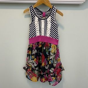 Girls ‘Truly Me’ Mixed Pattern Dress (Size 5)